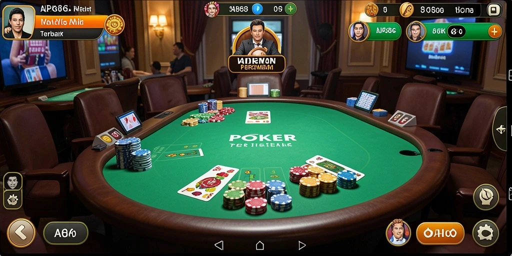 Tampilan screenshot AP686 menampilkan gameplay Poker yang mendebarkan.
