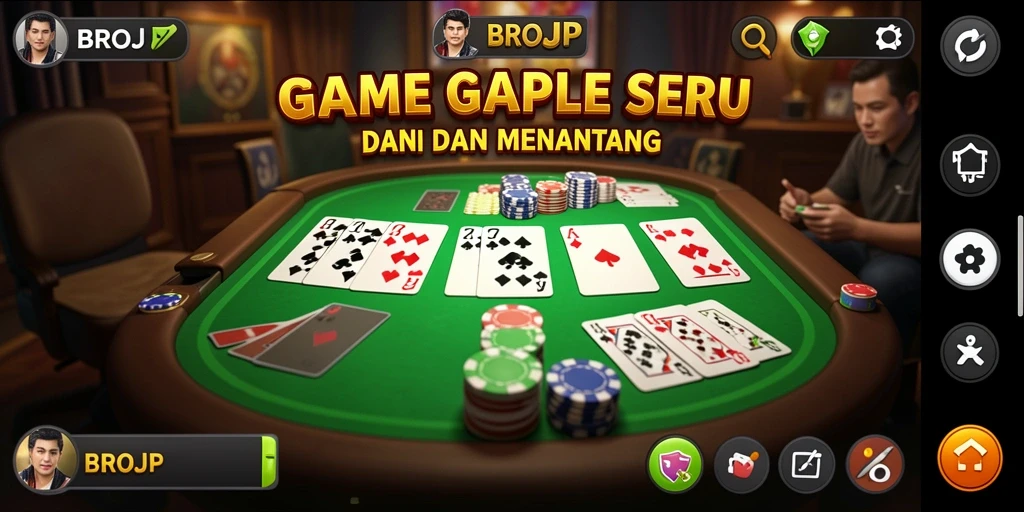 Screenshot gameplay BROJP yang menampilkan serunya bermain Gaple.