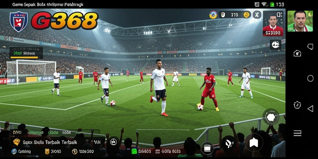 Tampilan gameplay GG368 yang menampilkan aksi sepak bola seru.