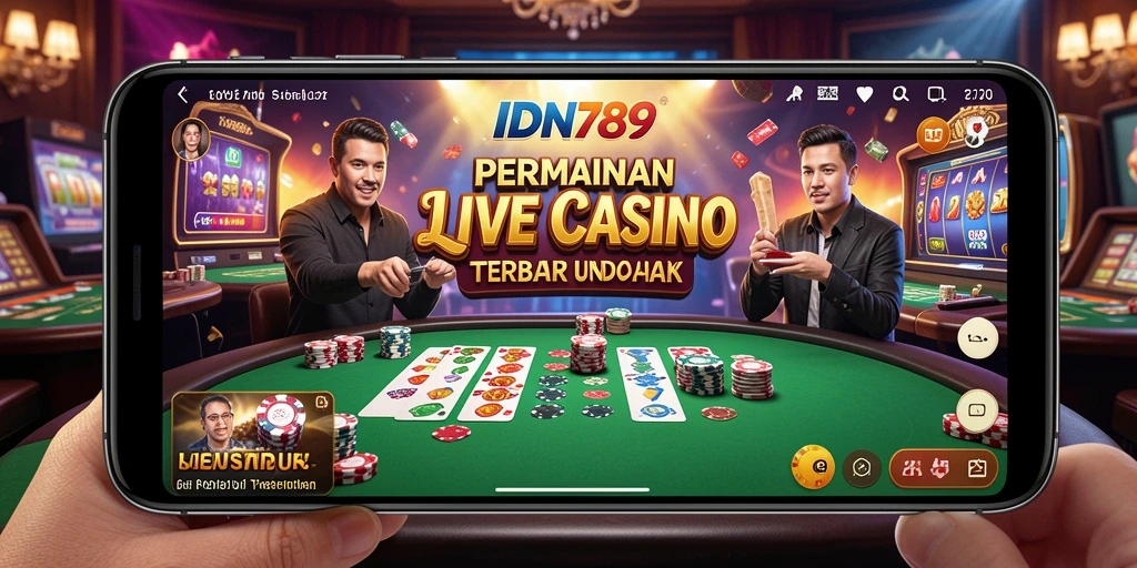 Tampilan gameplay Live Casino yang mendebarkan di IDN789.