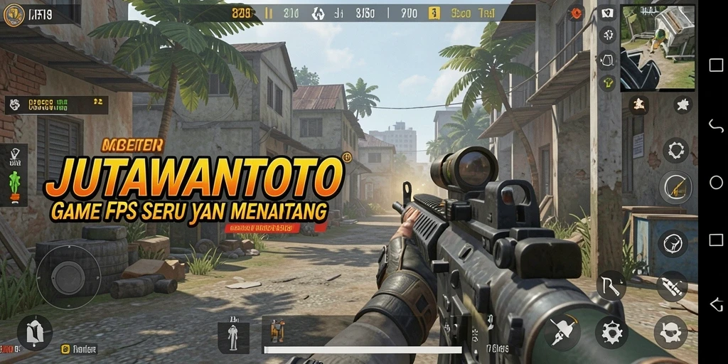 Screenshot menunjukkan aksi seru dalam gameplay FPS JUTAWANTOTO.