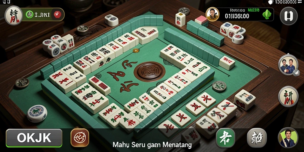 Tampilan gameplay Mahjong yang menarik dan menantang di OKJK.