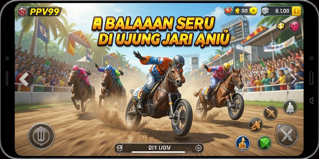 Tampilan gameplay PPV99 yang seru dan penuh aksi balapan.