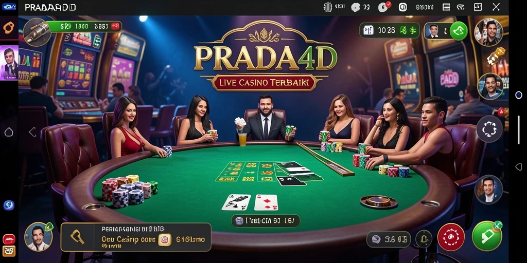 Tampilan gameplay Live Casino yang seru dan interaktif di PRADA4D.