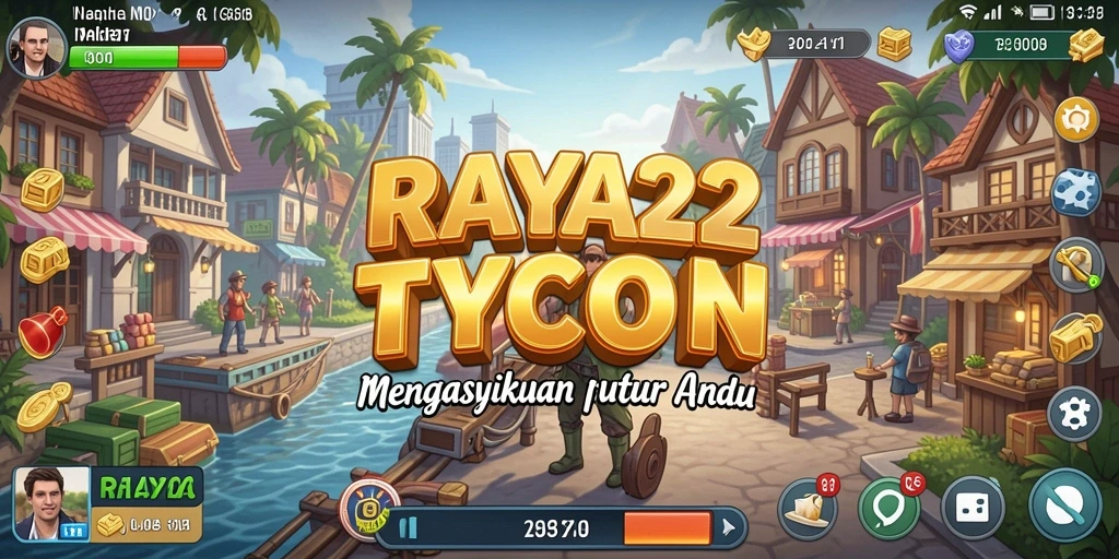 Screenshot utama RAYA22 menampilkan gameplay seru Tycoon.