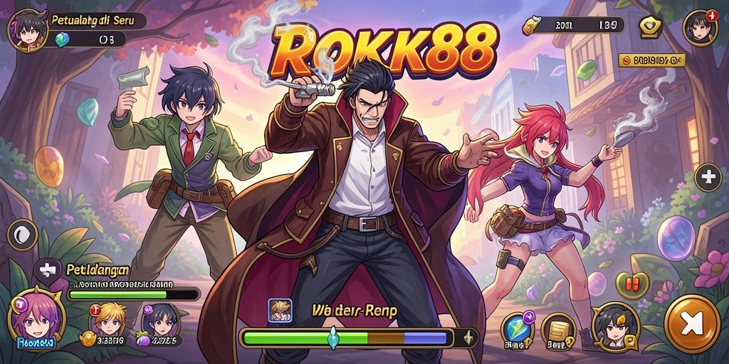 Tampilan gameplay ROKOK88 yang penuh warna dan menarik.