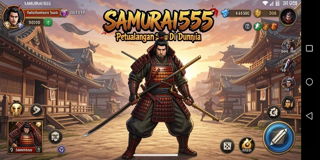 Tampilan mengesankan gameplay petualangan dalam SAMURAI555.