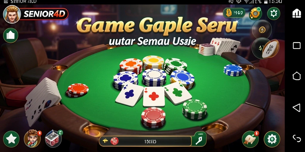Screenshot gameplay SENIOR4D menunjukkan keseruan bermain Gaple.