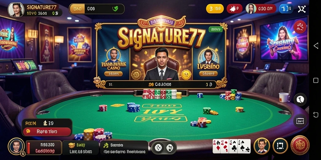 Tampilan menarik dari gameplay Live Casino di SIGNATURE77.